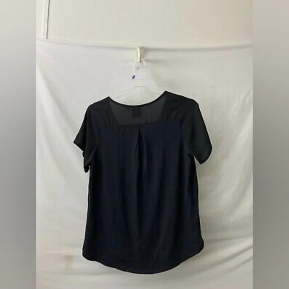 Janet Chung Womens Tunic Top Black Short Sleeve V-Neck 1/4 Zip Size 2x - Picture 3 of 3